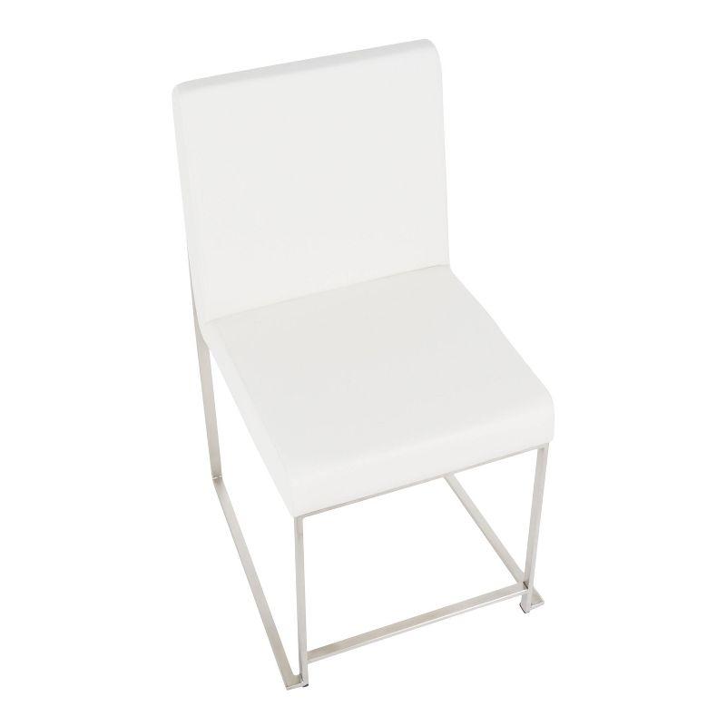 Set of 2 High Back Fuji Contemporary Dining Chairs: Upholstered, Floor Protectors - LumiSource