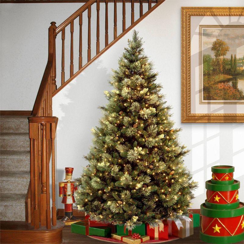 7ft National Christmas Tree Company Pre-Lit Carolina Pine Full Artificial Christmas Tree with 700 Clear Lights