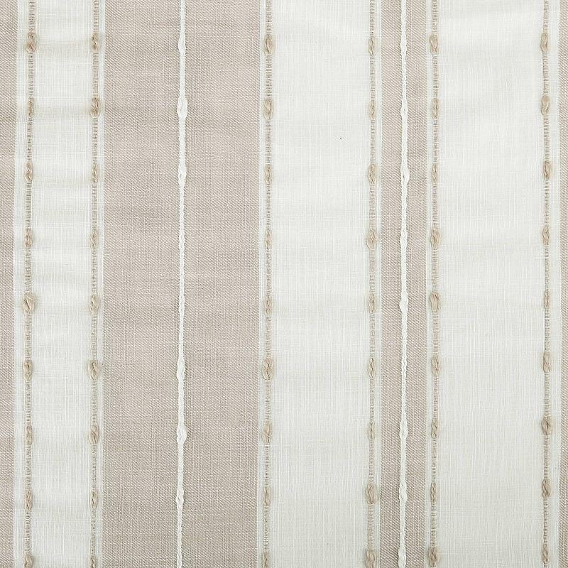 84"x52" Slub Texture Stripe Cotton Light Filtering Curtain Linen/White: Modern Rod Pocket Panel - Archaeo