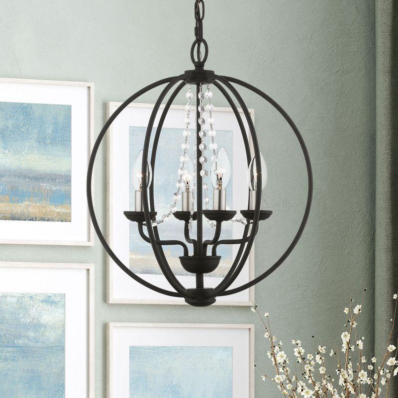 Livex Lighting Arabella 4 - Light Chandelier in  Black/Brushed Nickel