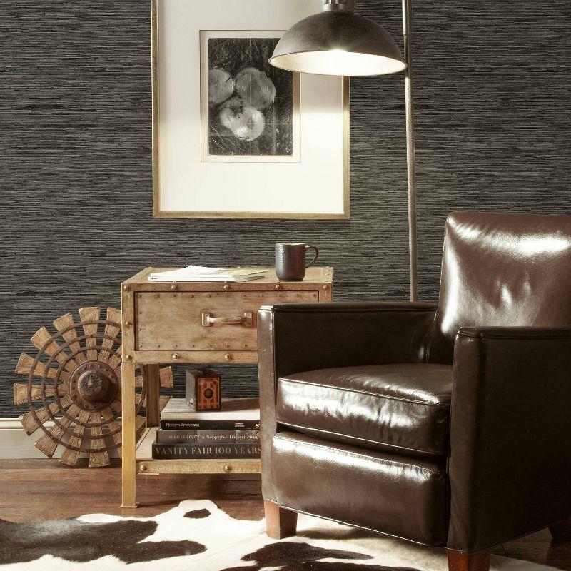 RoomMates Grasscloth Gray Peel & Stick Wallpaper