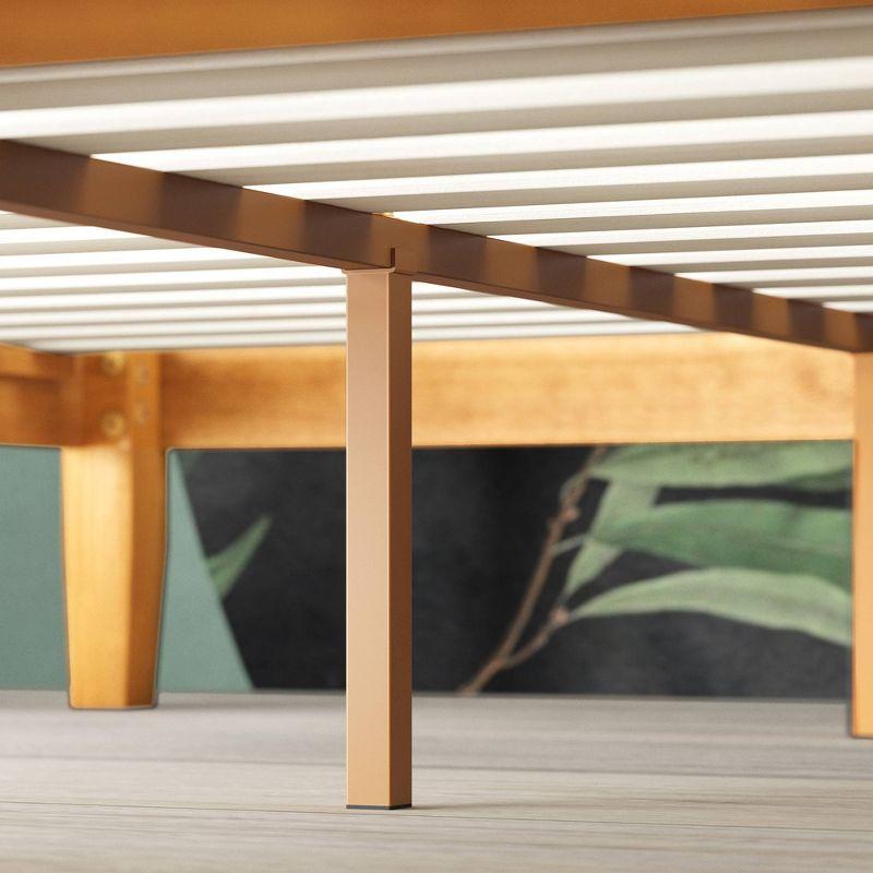 Queen Alexia Standard Wood Platform Bed Frame Natural - Zinus