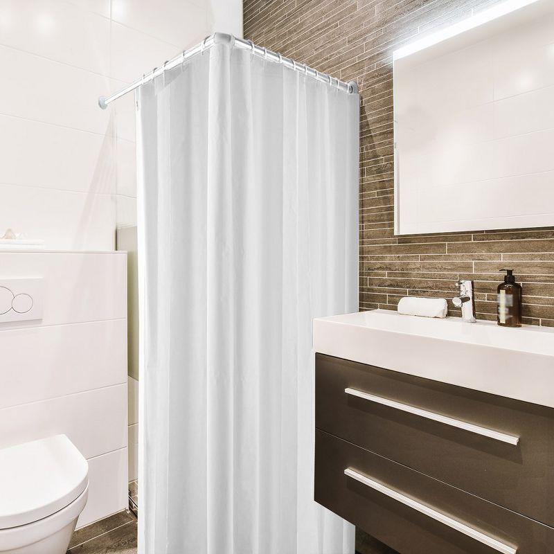 Evideco French Home Goods Wall-Mounted Corner Shower Curtain Rod, 35.4 x 35.4 Inches, White & Chrome Color Options Available