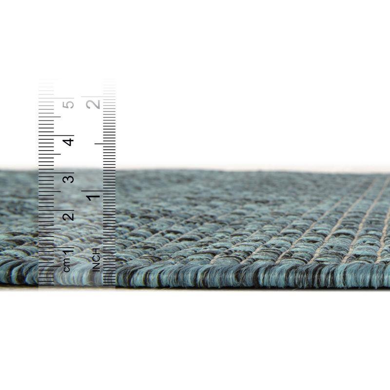 Unique Loom 9' 0 x 12' 2 Rectangle Indoor/Outdoor Solid Teal Area Rug