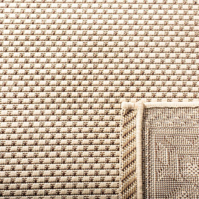 Modern Elegance Cream & Chocolate 8'x11' Easy-Care Outdoor Rug