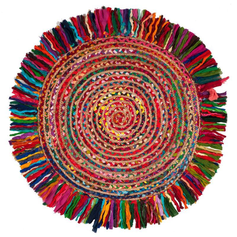 Cape Cod CAP206 Hand Woven Area Rug - Ivory/Red - 8' round - Safavieh.