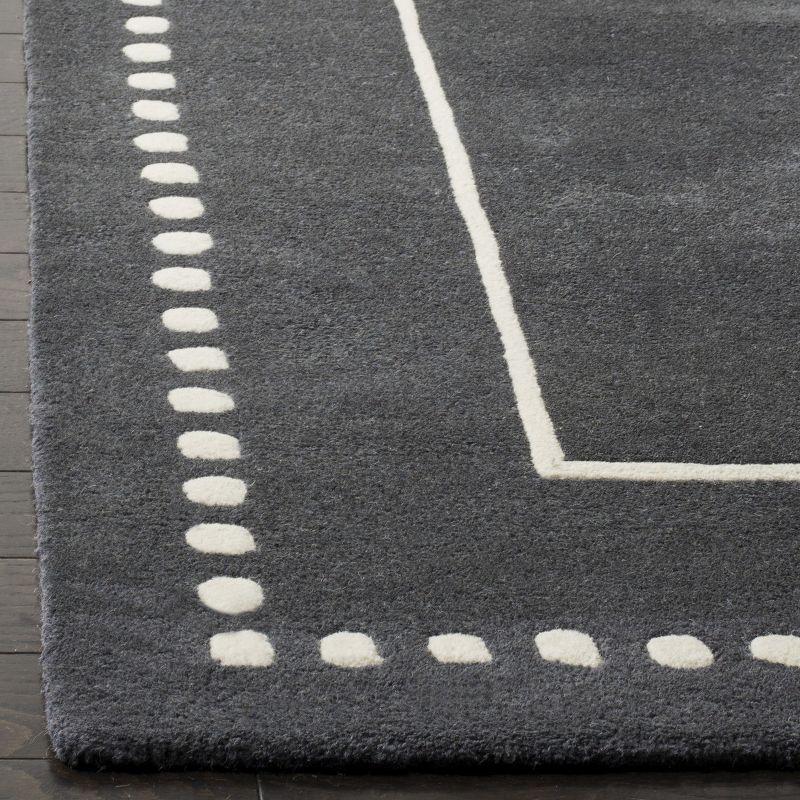 Bella BEL151 Hand Tufted Area Rug - Dark Grey/Ivory - 5'x5' - Safavieh.