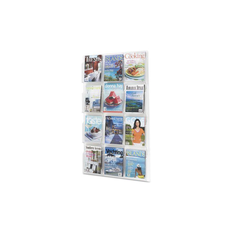 Safco Reveal Clear Literature Displays, 12 Compartments, 30w x 2d x 49h, Clear