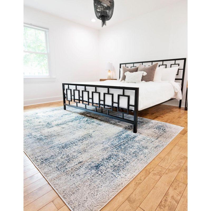 Unique Loom Finsbury Collection Area Rug - Sarah (7'  x 10' Rectangle Blue/Ivory)