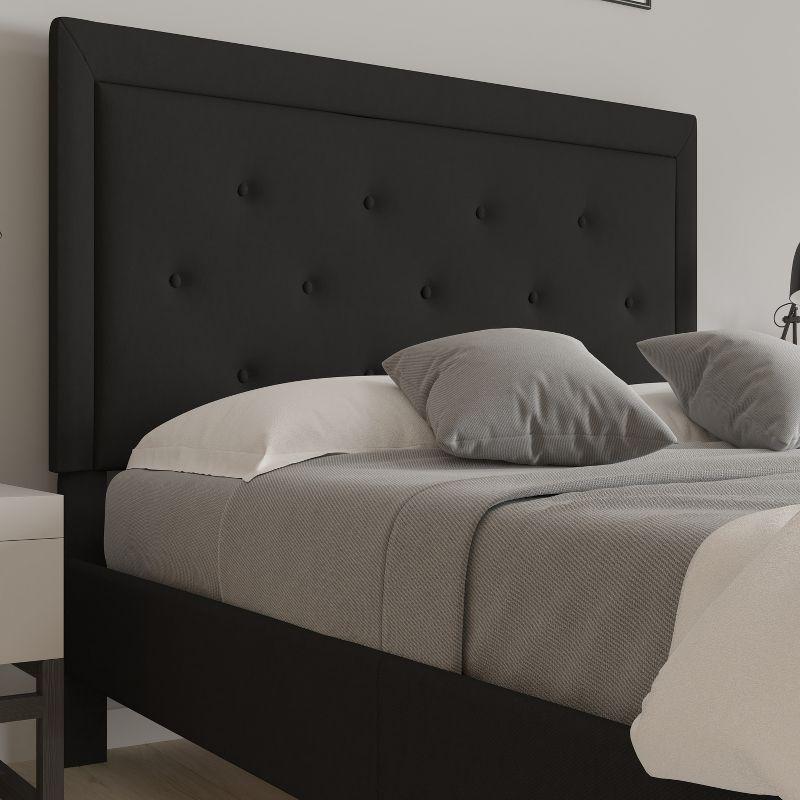 Elegant Full/Double Tufted Upholstered Platform Bed in Black