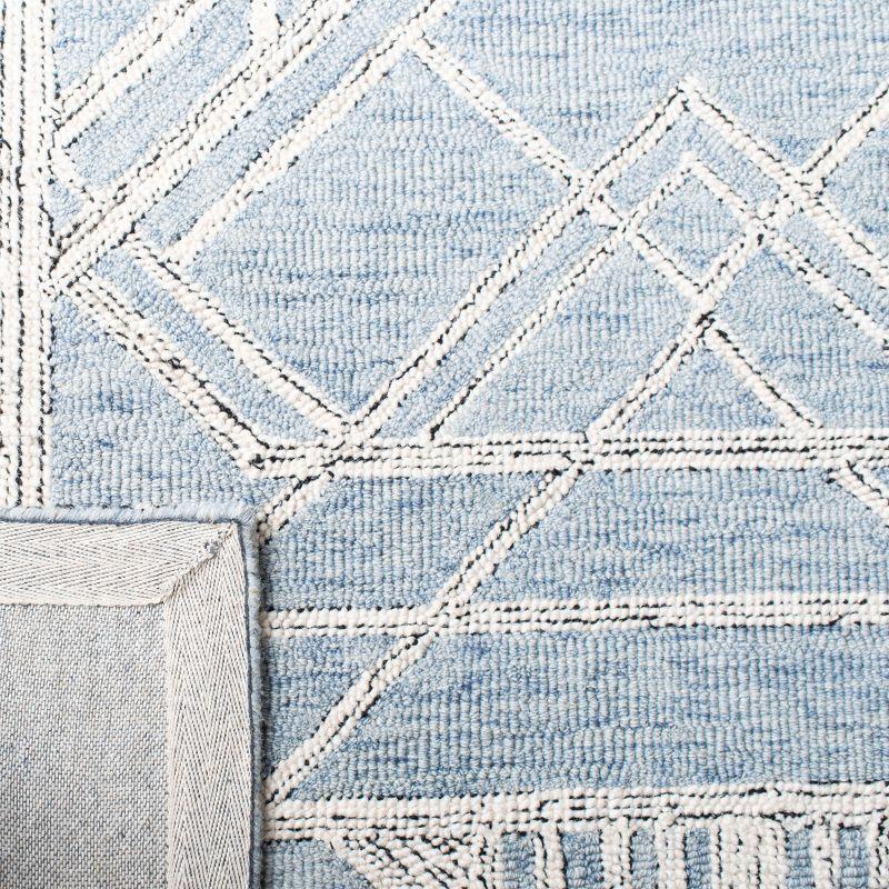 Micro-Loop MLP173 Hand Tufted Area Rug - Light Blue/Ivory - 5'x5' - Safavieh.