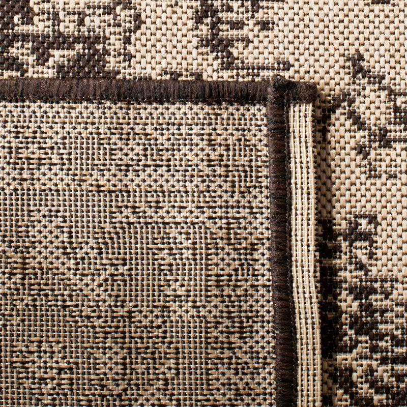 Beach House BHS137 Power Loomed Indoor/Outdoor Accent Rug - Creme/Brown - 3'x5' - Safavieh