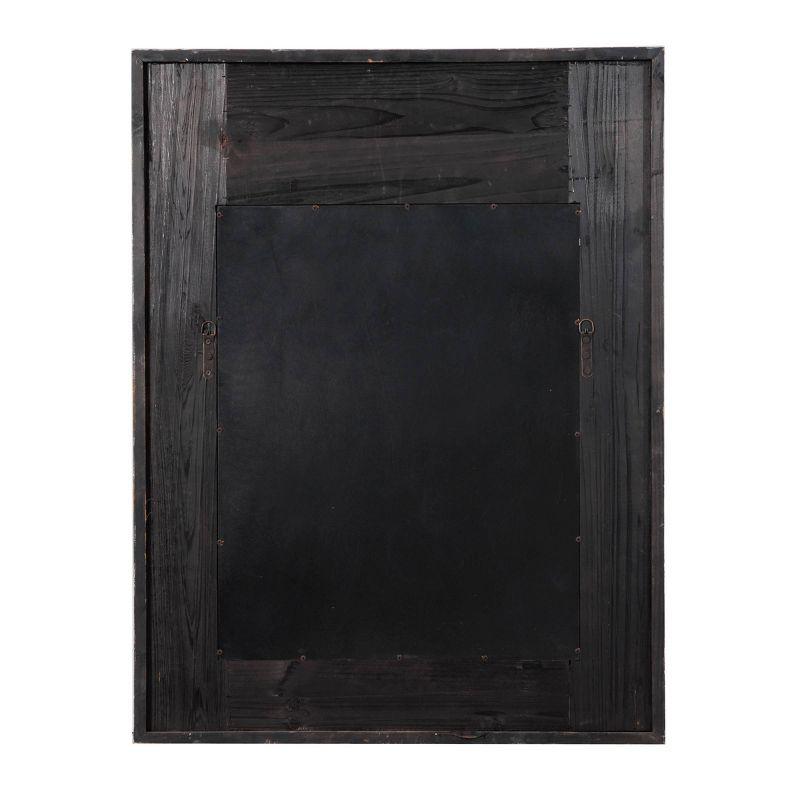 Ophelia & Co. Eberhart Wood Vintage Inspired Acanthus Scroll Floral Brown Wall Mirror with Distressed Cream Accents