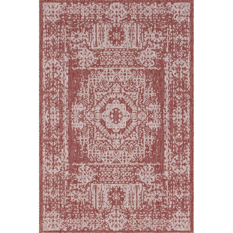 Unique Loom Outdoor Traditional Timeworn Geometric Woven Area Rug