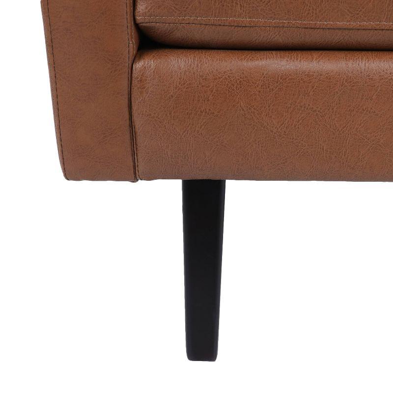 Christopher Knight Home Chandler Faux Leather Club Chair Cognac Brown/Dark Brown