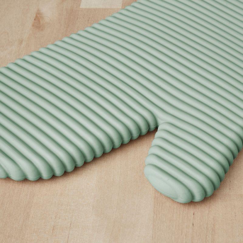 KitchenAid Pistachio Ribbed Soft Silicone Oven Mitts, Set of 2