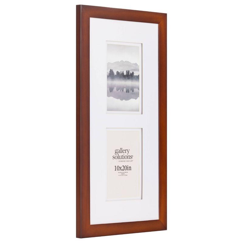 Gallery Solutions 5"x7" Double Mat Photo Frame Walnut Brown