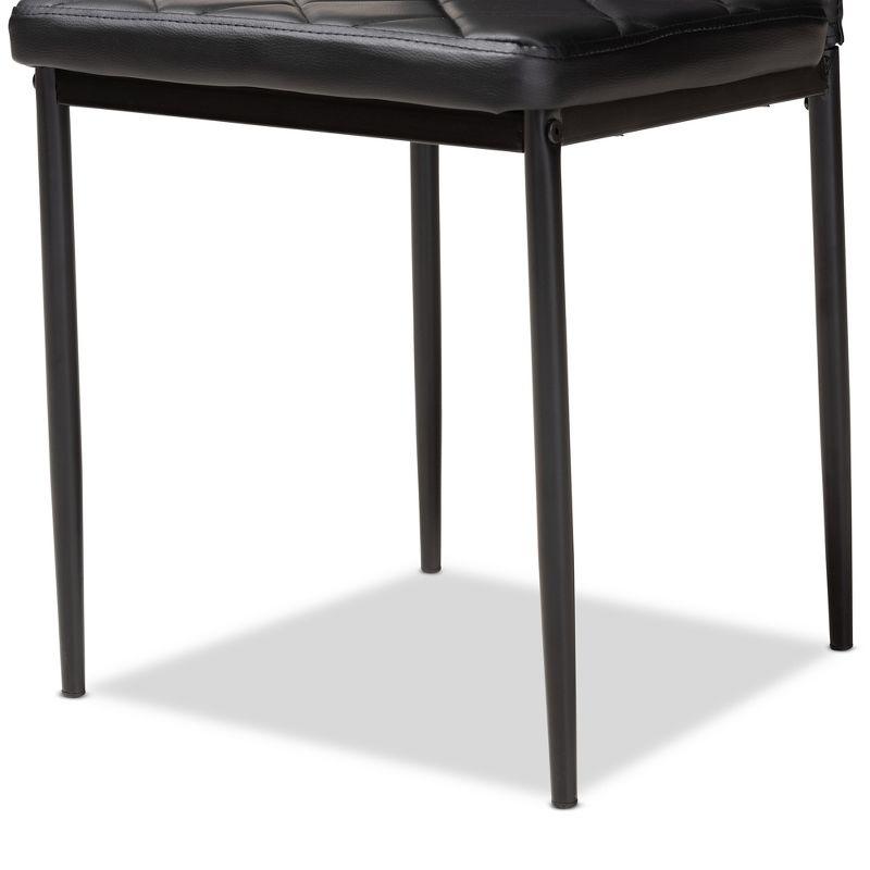 Blaise Modern 39" Black Faux Leather Parsons Side Chair