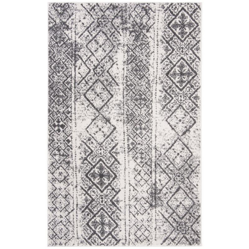 Adirondack ADR111 Machine Made Indoor Area Rug - Silver/Black - 5'-1"x7'-6" - Safavieh