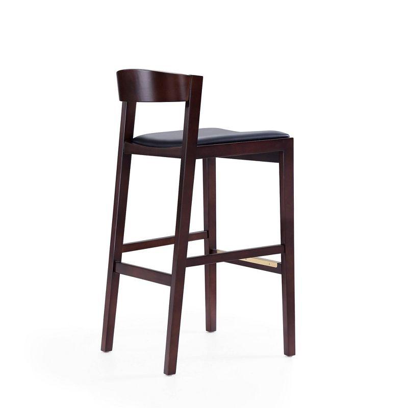 Set of 2 Klismos Upholstered Beech Wood Barstools Black - Manhattan Comfort: Danish Modern Design, Foam Padded, No Assembly Required