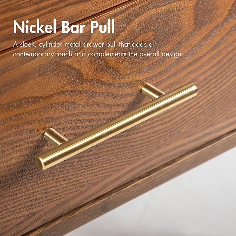 HOMES: Inside + Out 3pc Queen Neovesi Platform Bedroom Set Boho with 2 Nightstands Oak