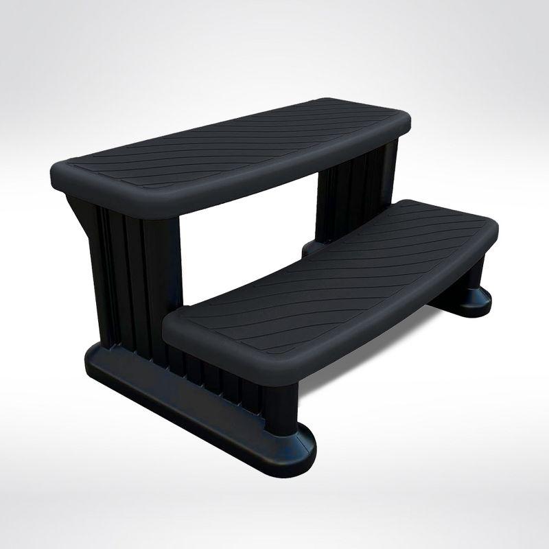 Black Universal Spa & Hot Tub Outdoor Steps with No Slip Grip