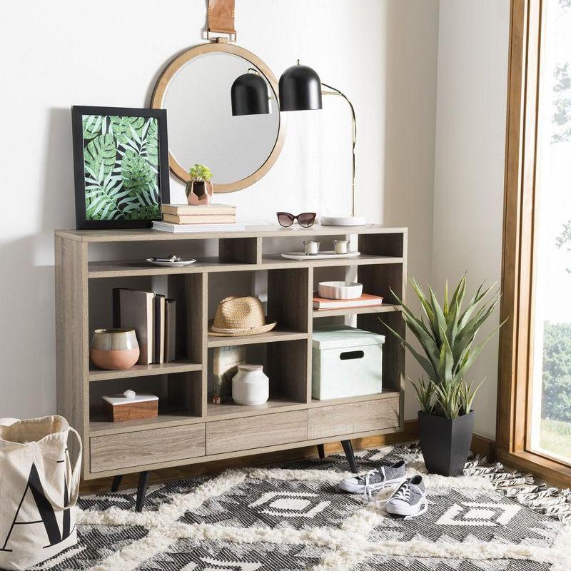Marina Etagere - FOX4279 - Light Brown/Black - Safavieh Couture