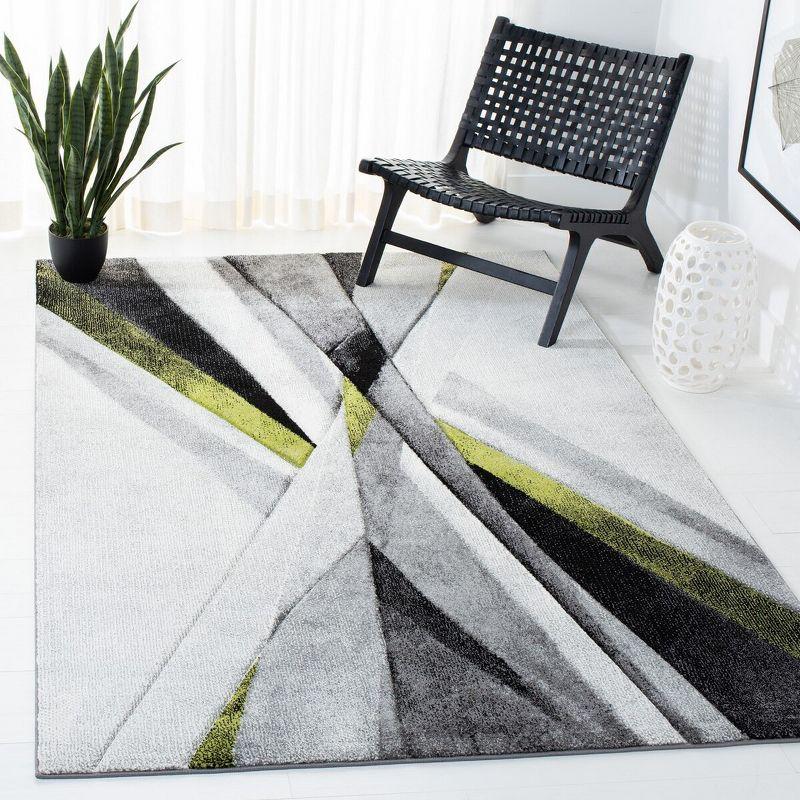 Hollywood HLW710 Machine Made Area Rug - 4'x6' - Grey/Green - Safavieh