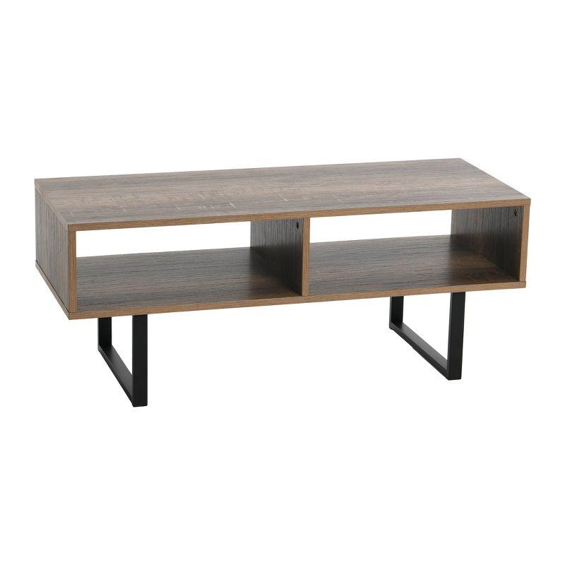 Household Essentials Jamestown TV Stand: Engineered Wood, Iron Frame, for 42" TVs Ashwood