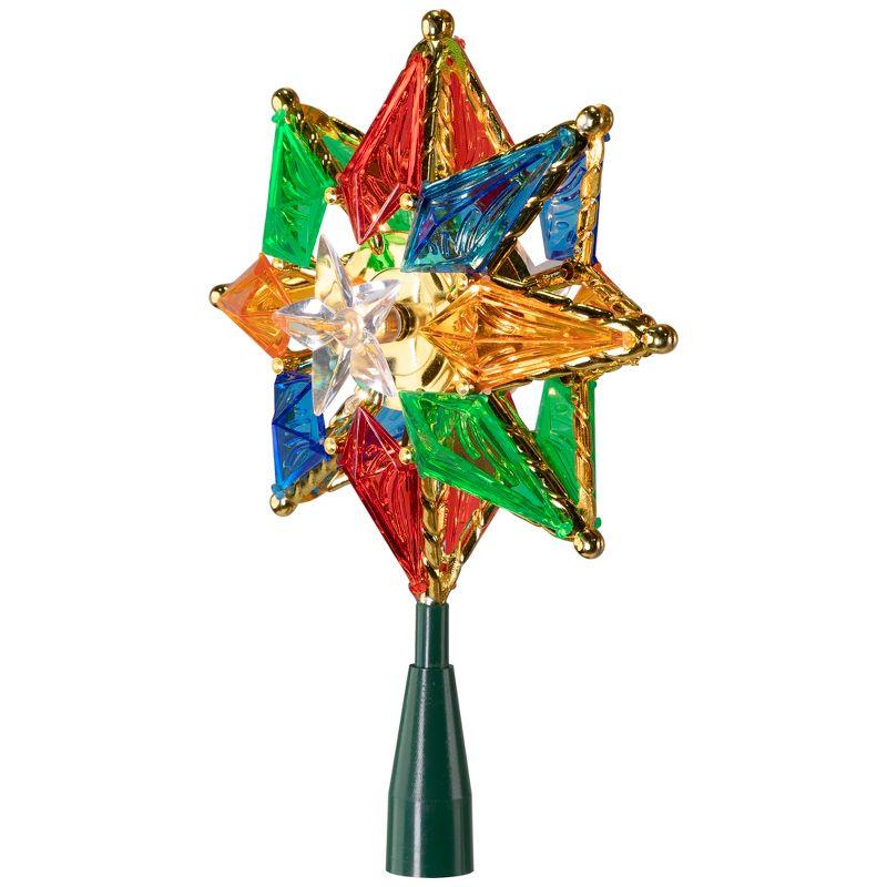 Northlight Lighted 8-Point Star Christmas Tree Topper - 11" - Multi-Color - Clear Lights