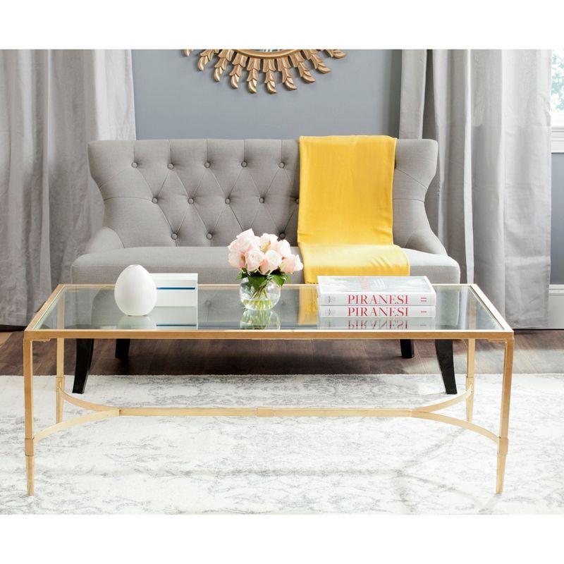 Antwan Coffee Table - Gold/Glass - Safavieh