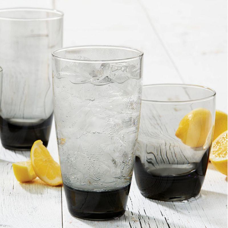 Libbey Classic Smoke 16 Piece Tumbler and Rocks Glass Set