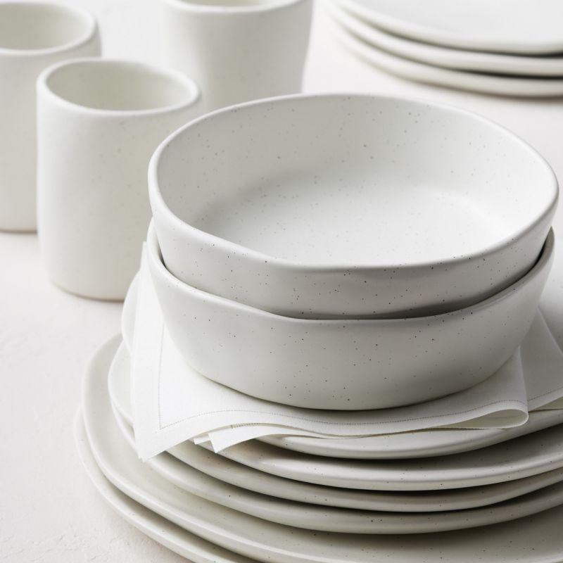 Stone by Mercer Project Hekonda Stoneware 16-Piece Dinnerware Set, White Speckled