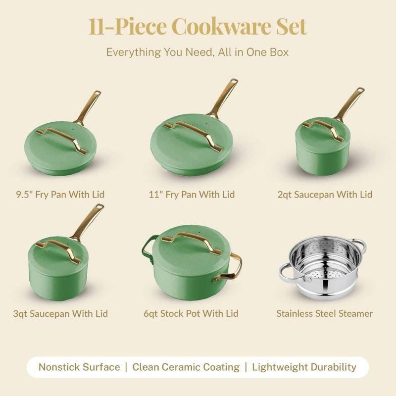 Gotham Steel Gotham Steel Modern Collection 11 Pc Cream Nonstick Cookware Set