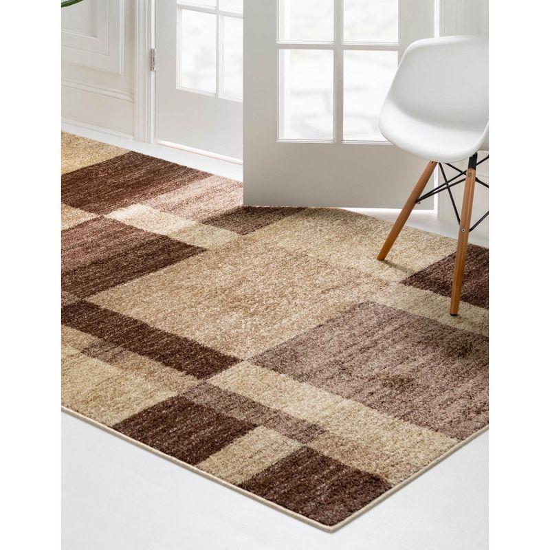 Unique Loom Autumn Collection Area Rug - Providence (9'  x 12' Rectangle Light Brown/Brown)