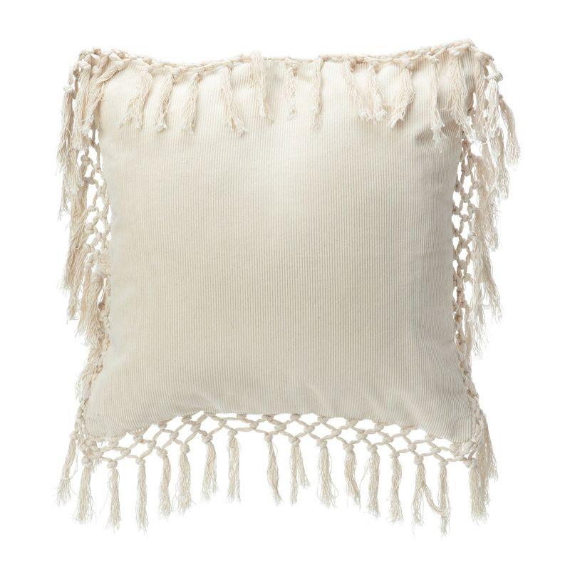 Chanasya Natural Pillow Pack Tassels Cotton Pillow Cover