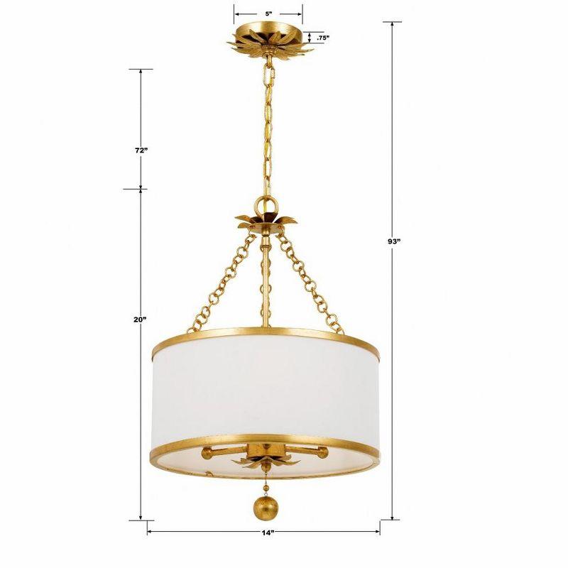 Crystorama Lighting Broche 3 - Light Chandelier in  Antique Gold