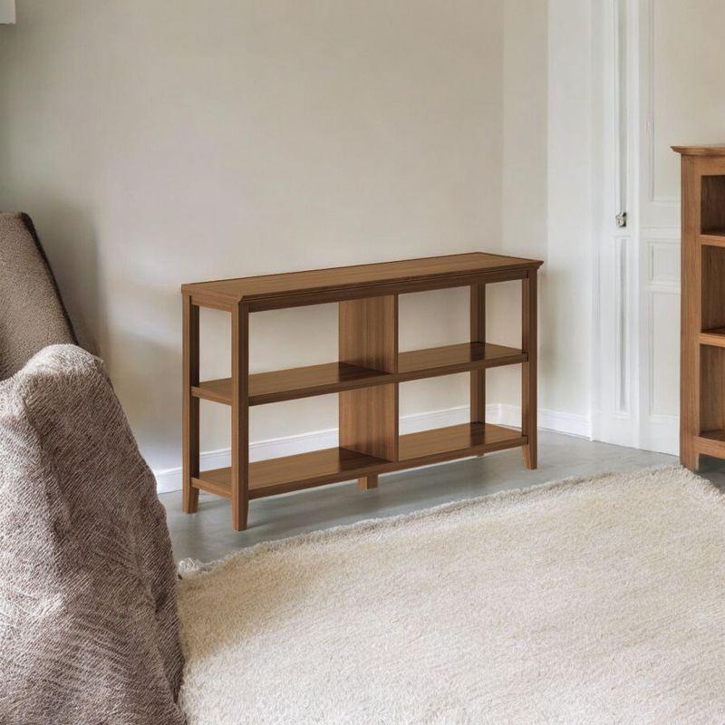 HomeRoots Brown Solid Wood Double Bookcase