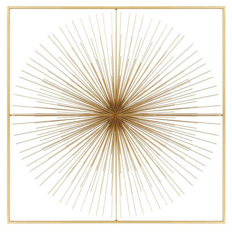 Metal Starburst Handmade Large 3D Wall Decor with Gold Frame Gold - CosmoLiving by Cosmopolitan