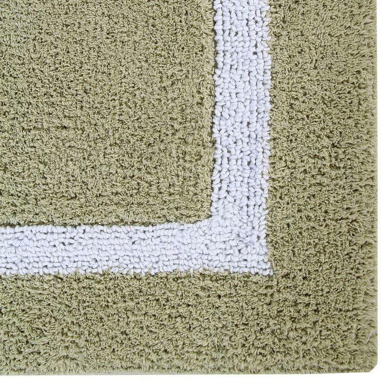 Better Trends Hotel Multi 100% Cotton Tufted Two Tone Reversible Bath Rug 20" x 60" Runner - Sage/White