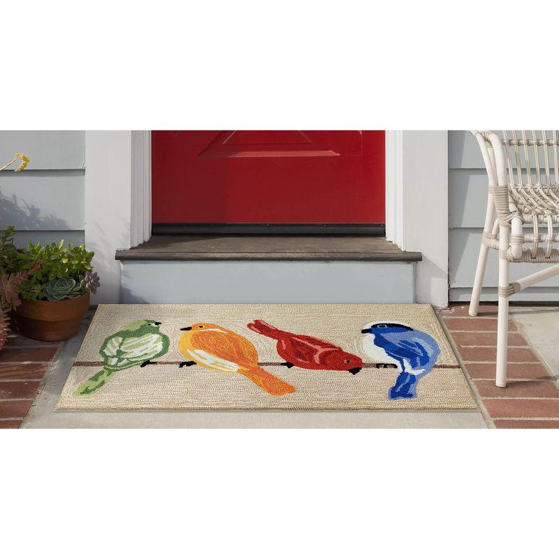 Liora Manne Frontporch Birds Indoor/Outdoor Rug Neutral 2'6" x 4'