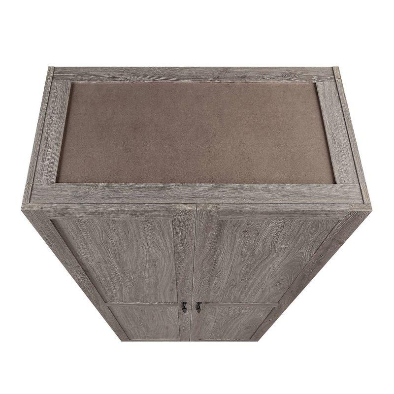 Hopkins Modern 4 Shelf Storage Closet Gray - Manhattan Comfort: MDF Wooden, 2-Door, Divided Storage Cabinet