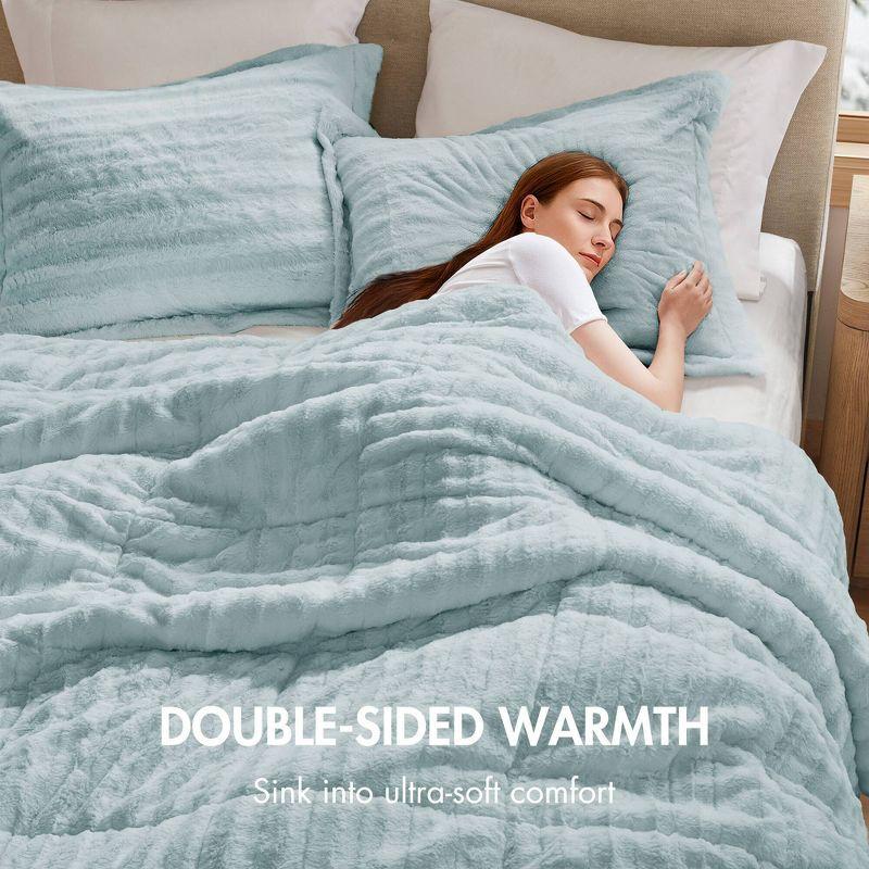 Madison Park Duke Faux Fur Ultra-Soft  3 Piece Comforter Set