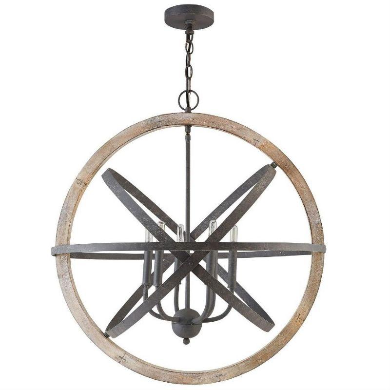 Capital Lighting Bluffton 6 - Light Pendant in  Iron/Wood