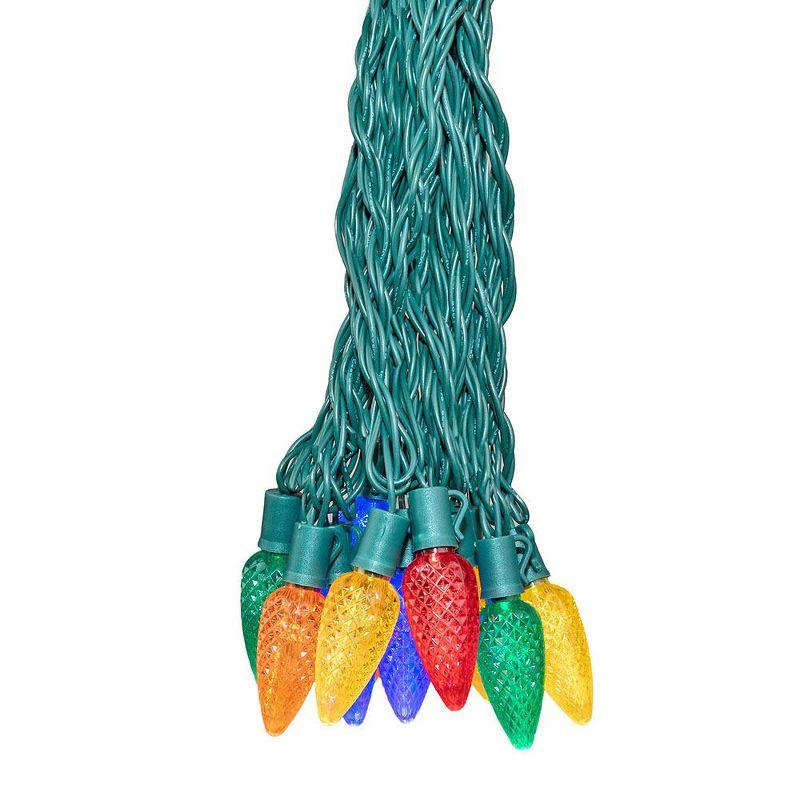 Novelty Lights LED Multi C9 Faceted Green Wire (25 Bulbs, 120 V)
