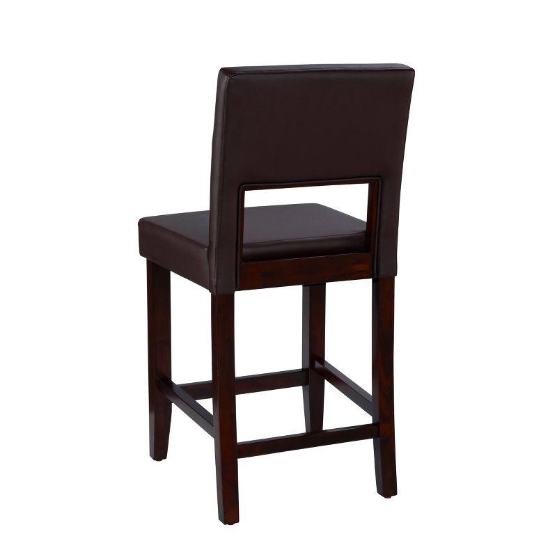 24" Vega Padded Counter Height Barstool with Ergonomic Footrest & Espresso Finish - Linon