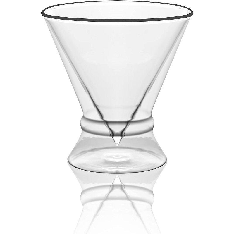 Double-Walled Stemless Martini Glasses 8oz (Set of 4)