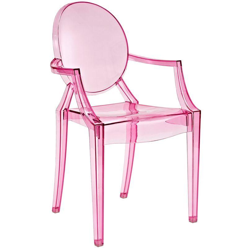 Pink Low Plastic Arm Chair for Indoor/Outdoor Use