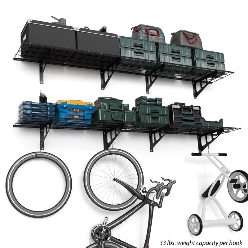 Garvee 2-Pack 1x6ft Garage Wall Shelving, Garage Storage Wall Garage Shelves for Wall Storage, 600lbs Load Capacity, 12-inch-by-72-inch