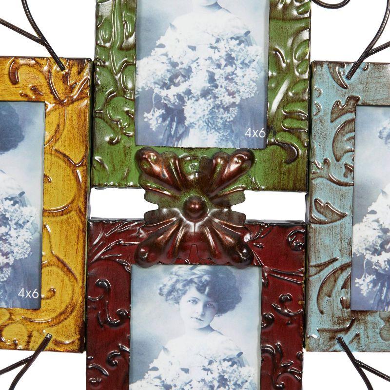 Multi-Colored Iron Scroll Wall Photo Frame with Floral Motif